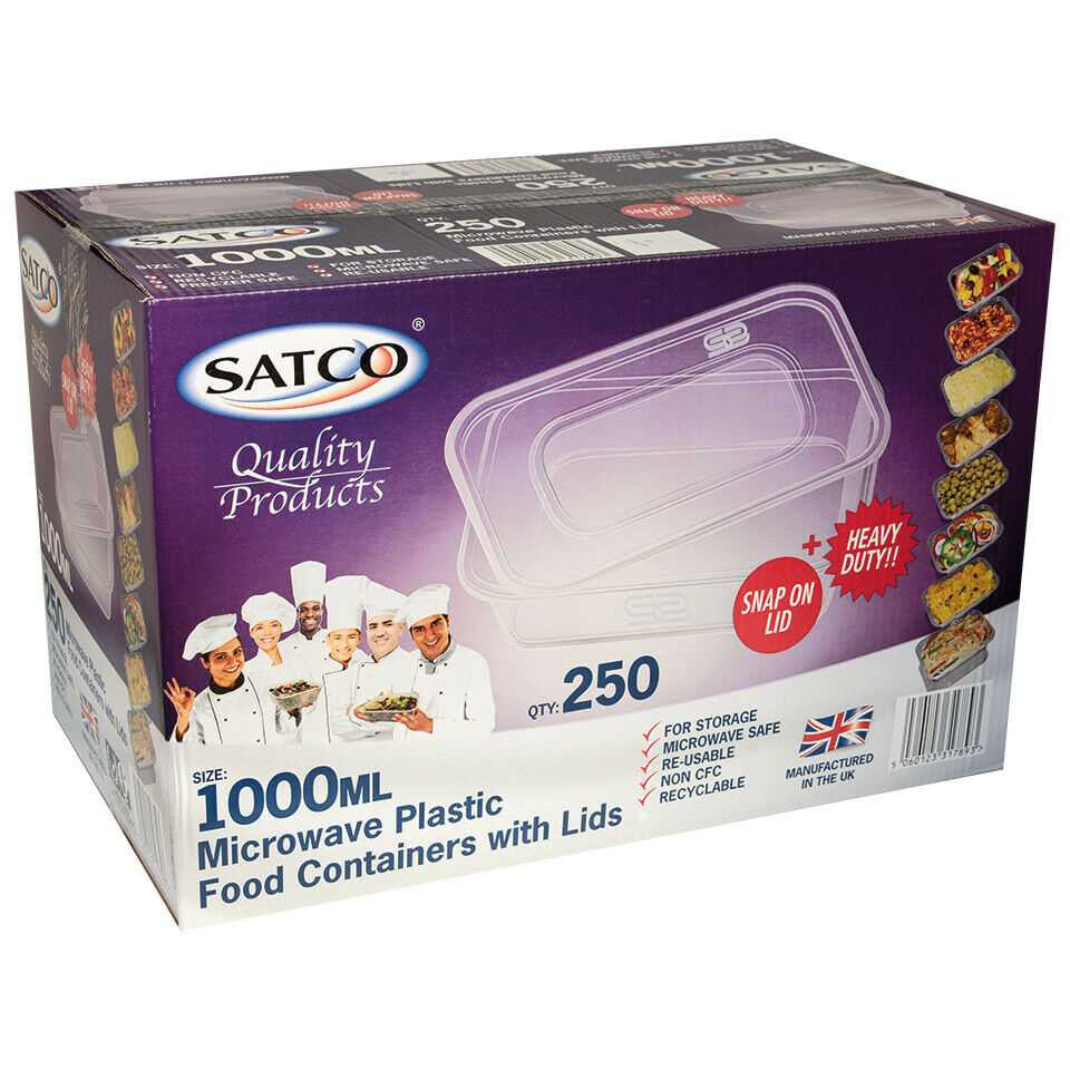 Satco Microwave Container & Lid [1000ml] (a pack of 250)