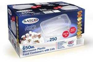 Satco Microwave Container & Lid 650 ml (a pack of 250)