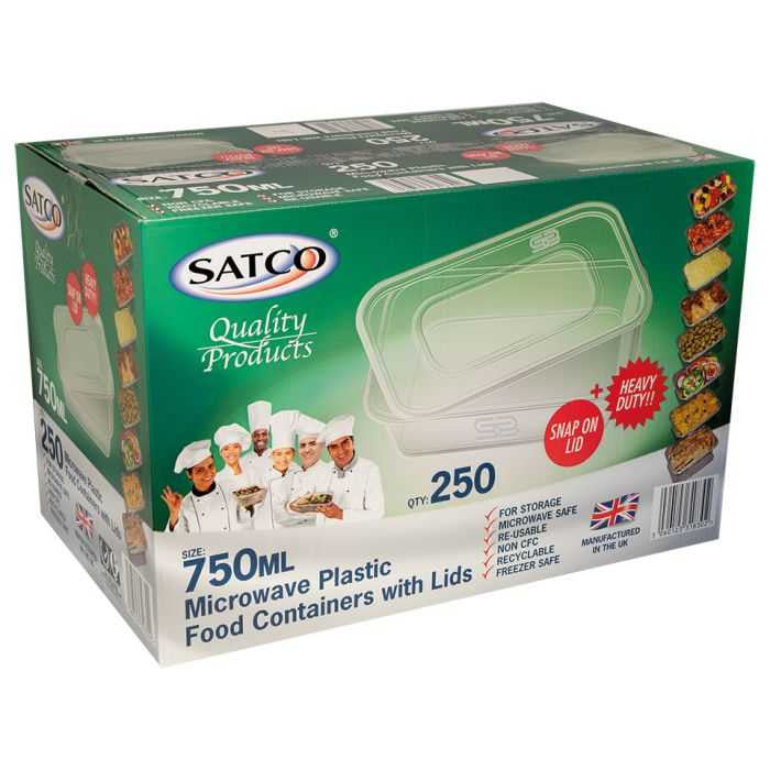 Satco Microwave Container & Lid [750ml] (a pack of 250)